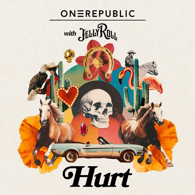Pochette du single de OneRepublic & Jelly Roll " Hurt (with Jelly Roll) " - 22 novembre 2024 - Source Spotify