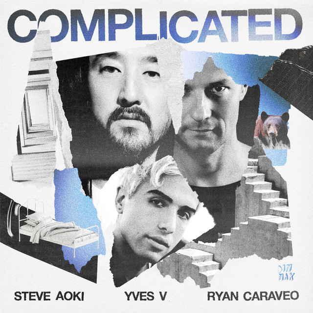 Pochette du single de Steve Aoki & Yves V & Ryan Caraveo " Complicated (feat. Ryan Caraveo) " - 21 mai 2021 - Source Spotify