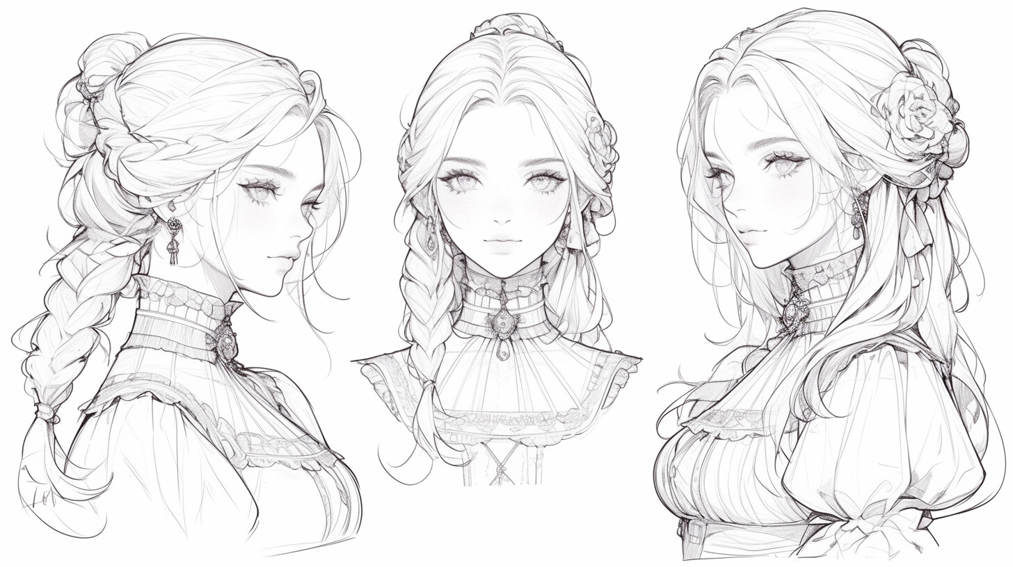 Tika Concept - +320 Victorian Female Sketch Reference(4k) - 3/9 - IA - Publication 17 avril 2024 - Téléchargement 23 février 2026 - Source https://www.artstation.com