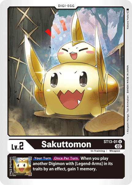 Sakuttomon - 1-2 - 2022 - Nakano Haito - Digimon Card Game - Akiyoshi Hongo